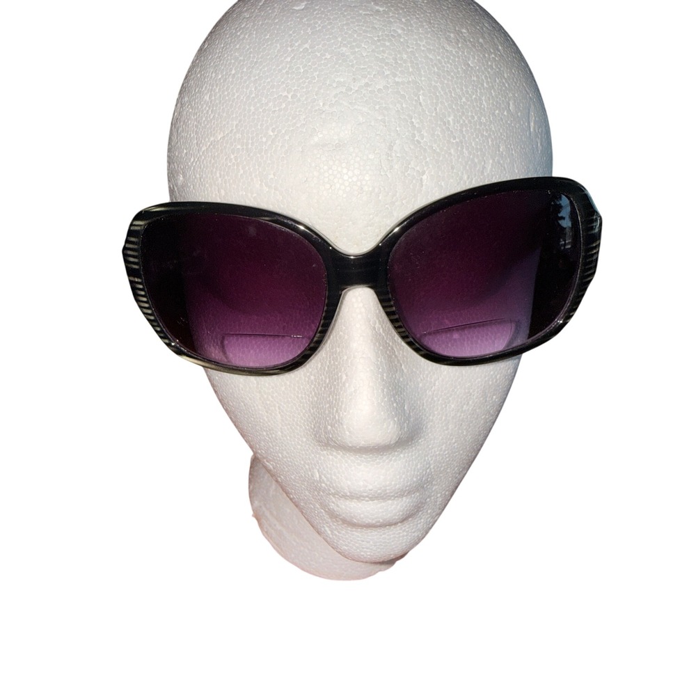 +2.50 Sunglass Readers Grey Horn Oversized Wrap Reading Sunglasses UV Style